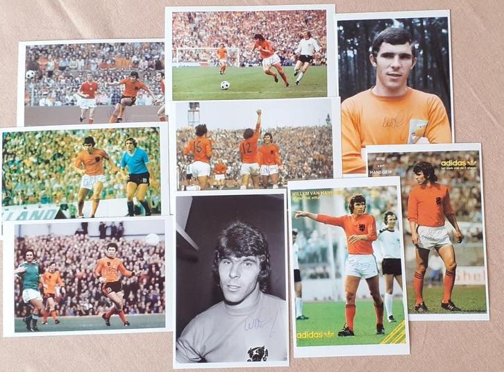 9 origineel door Willem Van Hanegem getekende foto's, Verzamelen, Sportartikelen en Voetbal, Zo goed als nieuw, Spelerskaart, Feyenoord