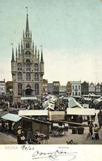 Gouda - Marktdag - kar volk kramen - 1906 gelopen, Ophalen of Verzenden, Voor 1920, Ongelopen, Zuid-Holland