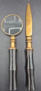 Vintage Bureau-set: Briefopener & Vergrootglas - Hoorn, Antiek en Kunst, Ophalen of Verzenden