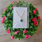 Goudkleurige rvs ketting. 'Blauwe ster', Ophalen of Verzenden, Zo goed als nieuw, Goud, Overige materialen