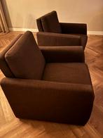 Twee fauteuils donkerbruin, Huis en Inrichting, Fauteuils, Ophalen, Zo goed als nieuw, 75 tot 100 cm, 50 tot 75 cm
