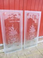 83,5x40cm prachtige ruit / raam met ge-etst glas, Ophalen