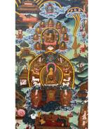 Oude Nepalese Thangka – Het Leven van Shakyamuni Boeddha, Ophalen of Verzenden, Gebruikt