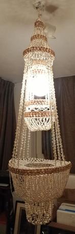 Zeeschelpen kroonluchter natuurlijke hanglamp zee interieur, Ophalen of Verzenden, Gebruikt