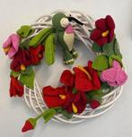Gehaakte Bloemenkrans met Kolibrie - Handgemaakt, Ophalen of Verzenden, Nieuw
