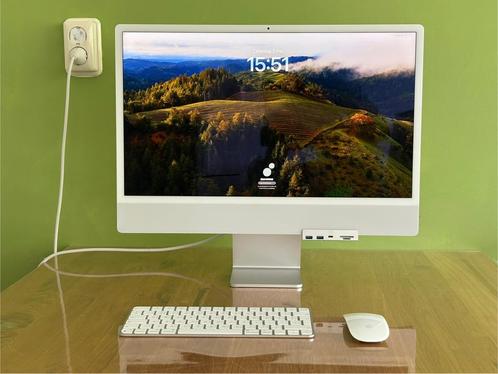 iMac M1, 24”, 2021, zilver, Computers en Software, Apple Desktops, Zo goed als nieuw, iMac, SSD, 8 GB, Ophalen