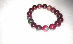 Robijn zoisiet edelsteen kralen armband, Verzenden, Nieuw, Elastiek, Met edelsteen