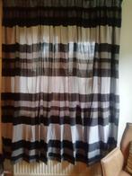 4 Stuks Over Gordijnen Grijs met Zwart, 200 cm of meer, Zwart, Ophalen of Verzenden, Zo goed als nieuw