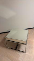 Glazen spiegel tafel, Huis en Inrichting, Zo goed als nieuw, Minder dan 50 cm, Rechthoekig, 50 tot 100 cm