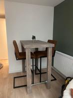 Bartafel met 2 bar stoelen, Huis en Inrichting, Tafels | Statafels, Zo goed als nieuw, Ophalen