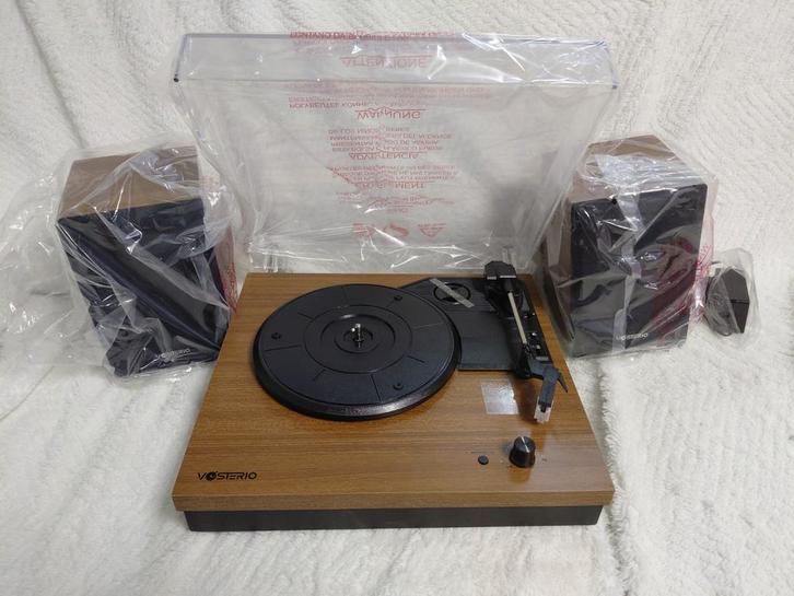 Vosterio Platenspeler met Luidsprekers - Nieuw in Doos, Audio, Tv en Foto, Platenspelers, Ophalen of Verzenden