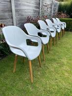 Intratuin tuinstoel Polo met teak poot lichtgrijs -6 stuks, Ophalen, Gebruikt, Kunststof