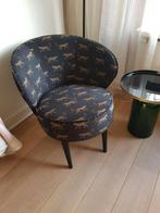 Mooie fluwelen stoel met panterprint!, Huis en Inrichting, Fauteuils, Ophalen, Minder dan 75 cm, Zo goed als nieuw, Stof