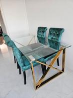 Luxe eettafel set *ERIC KUSTER* style, Ophalen of Verzenden, Zo goed als nieuw, Vijf personen of meer, Rechthoekig