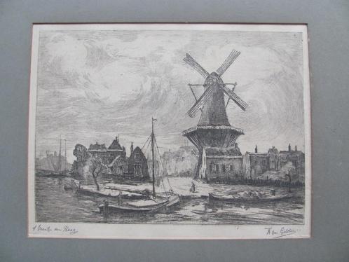 Ets van 't Veentje Den Haag - Th. de Gelder, Antiek en Kunst, Kunst | Etsen en Gravures, Ophalen of Verzenden