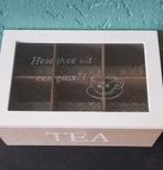 Gepersonaliseerde met de hand gegraveerde theedoos, Ophalen of Verzenden, Zo goed als nieuw