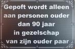 Gepoft ouder dan 90 jaar reclamebord van metaal wandbord, Info@deconoord.nl, Deco Noord, Nieuw, Ophalen of Verzenden