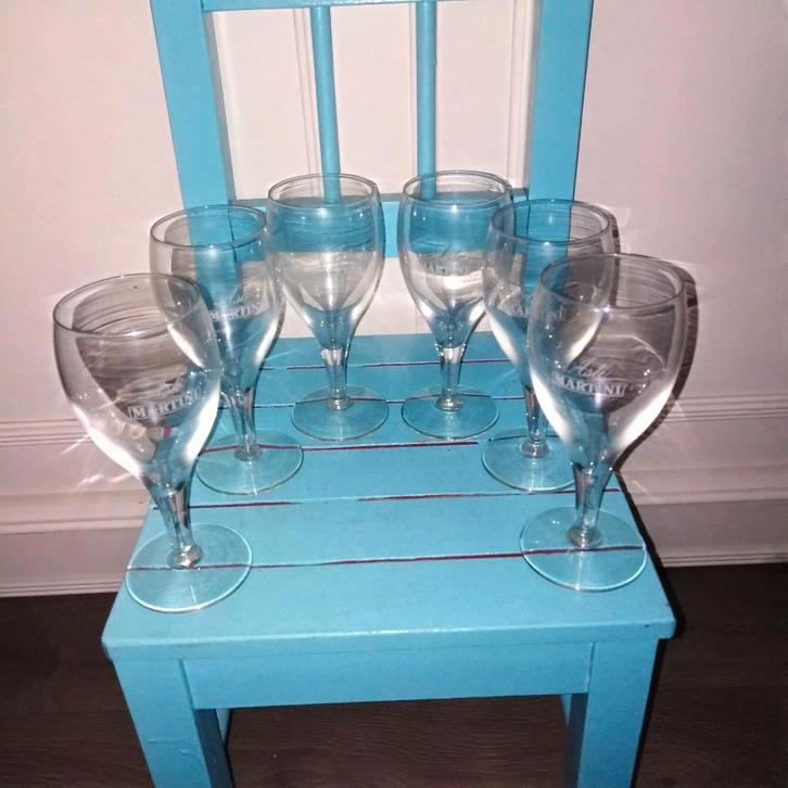 Martini Asti glazen set van 6 stuks, Huis en Inrichting, Keuken | Servies, Gebruikt, Glas of Glazen, Overige stijlen, Glas, Ophalen