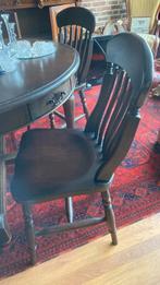Ronde tafel met 6 stoelen, Huis en Inrichting, Stoelen, Gebruikt, Bruin, Ophalen of Verzenden, Vijf, Zes of meer stoelen