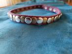 Lederen halsband met studs, Verzenden, Zo goed als nieuw, Bruin, Overige materialen