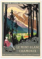 Mont Blanc Chamonix Reis Poster Art Deco R BRODERS, Verzamelen, Posters, Ophalen of Verzenden, Nieuw, A1 t/m A3, Film en Tv
