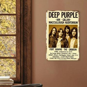 Metalen wandbord Deep Purple Concert poster 1980 beschikbaar voor biedingen