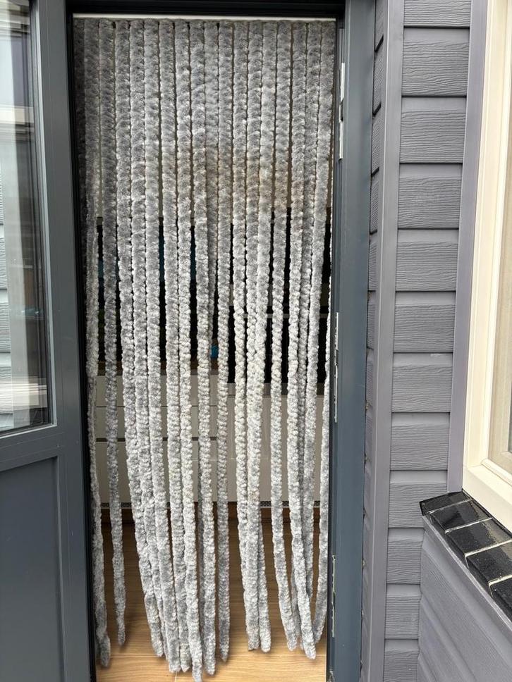 Grijs vliegengordijn, Huis en Inrichting, Stoffering | Gordijnen en Lamellen, Gebruikt, 150 tot 200 cm, 50 tot 100 cm, Grijs, Ophalen