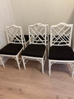 Zes Jonathan Adler Faux Bamboo eetkamer stoelen, Zwart, Ophalen of Verzenden, Zo goed als nieuw, Vier