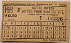 Kinder korte rittenkaart NZ Tramweg Maatschappij 1940, Ophalen of Verzenden, Gebruikt, Tram, Overige typen