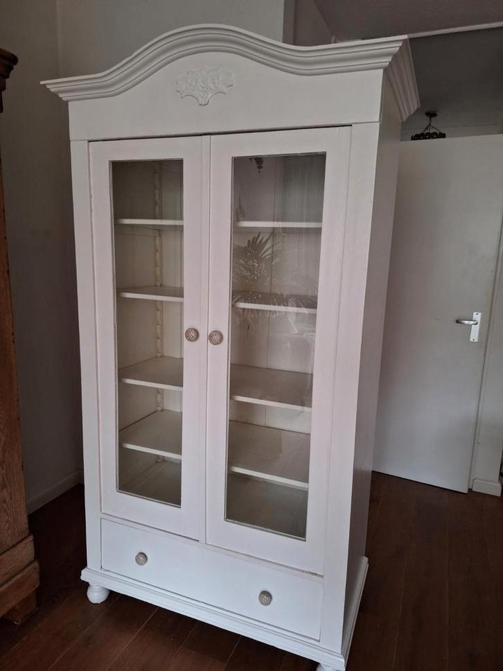 Grenen vitrinekast, Huis en Inrichting, Kasten | Vitrinekasten, Gebruikt, 150 tot 200 cm, 100 tot 150 cm, 50 tot 75 cm, Ophalen