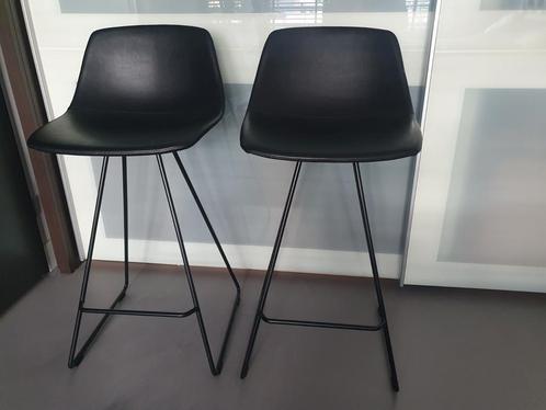 ***2x Lapalma Miunn design barkrukken 65cm(zwart leder)***, Huis en Inrichting, Barkrukken, Zo goed als nieuw, 60 tot 90 cm, Leer