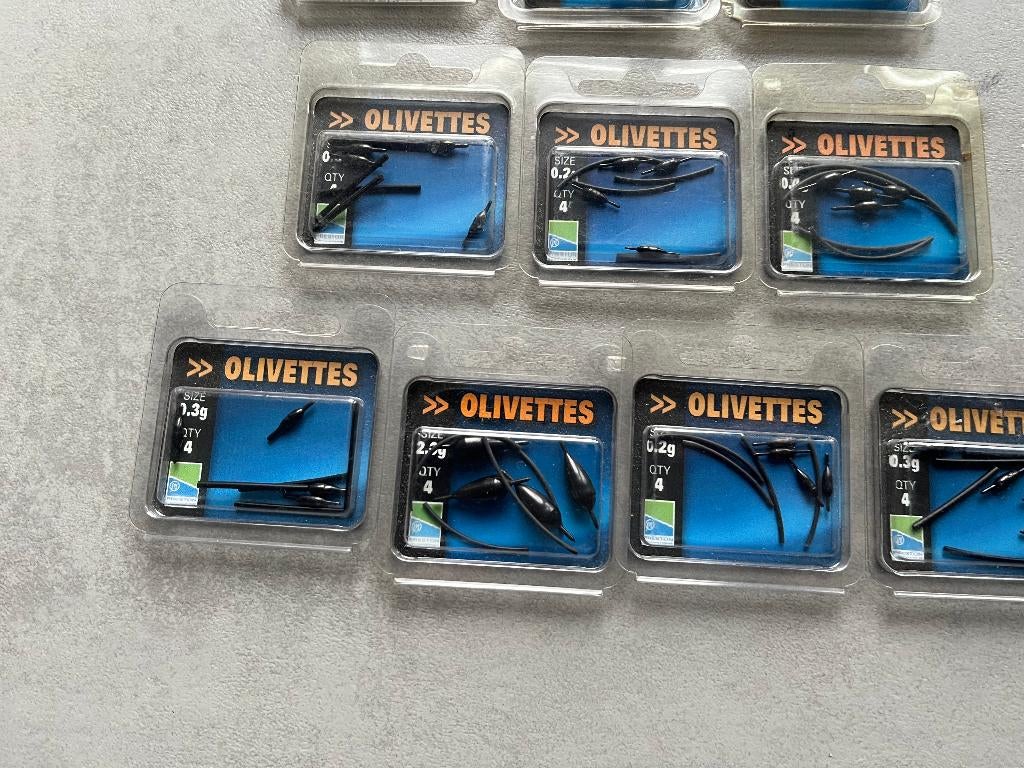 adv 89 / NIEUW mixset 10 blisters oilivette 's PRESTON, Watersport en Boten, Ophalen of Verzenden, Nieuw, Overige typen