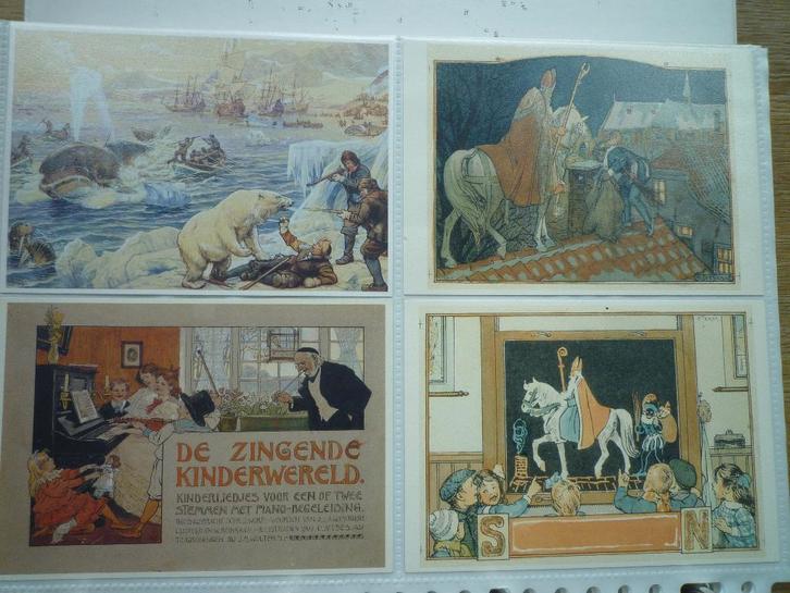 Cornelis Jetses (6) art unlimited sinterklaas vogels bloesem, Verzamelen, Ansichtkaarten | Themakaarten, Voor 1920, Overige thema's