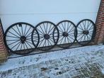 Karrewiel wagenwiel koetswiel 4 stuks 93cm diameter jaren 60, Ophalen