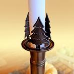 Drie leuke kaarsdecoraties, ring met kerstboompjes, metaal, Ophalen of Verzenden, Nieuw