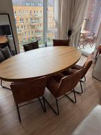 Prachtige ovale eikenhouten tafel + 6 stoelen, Huis en Inrichting, Tafels | Eettafels, 100 tot 150 cm, Eikenhout, 200 cm of meer