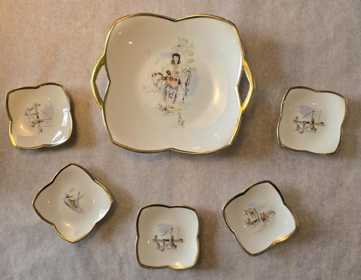 Mooi vintage serveer-set, 75 jaar, merk: Bavaria Alka Kunst, Antiek en Kunst, Curiosa en Brocante, Ophalen of Verzenden