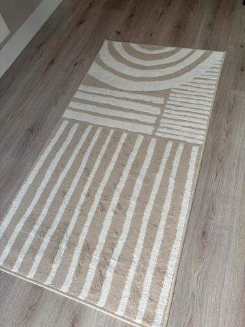 Vloerkleed beige creme 80 x 150 cm laagpolig babykamert beschikbaar voor biedingen