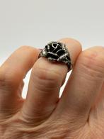 Z708 Prachtige zilveren ring roosje maat 16,75, Sieraden, Tassen en Uiterlijk, Antieke sieraden, Ophalen of Verzenden, Zilver