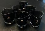 Waxinelichtjes zwart glas, Huis en Inrichting, Woonaccessoires | Kandelaars en Kaarsen, Overige materialen, Zwart, Ophalen of Verzenden