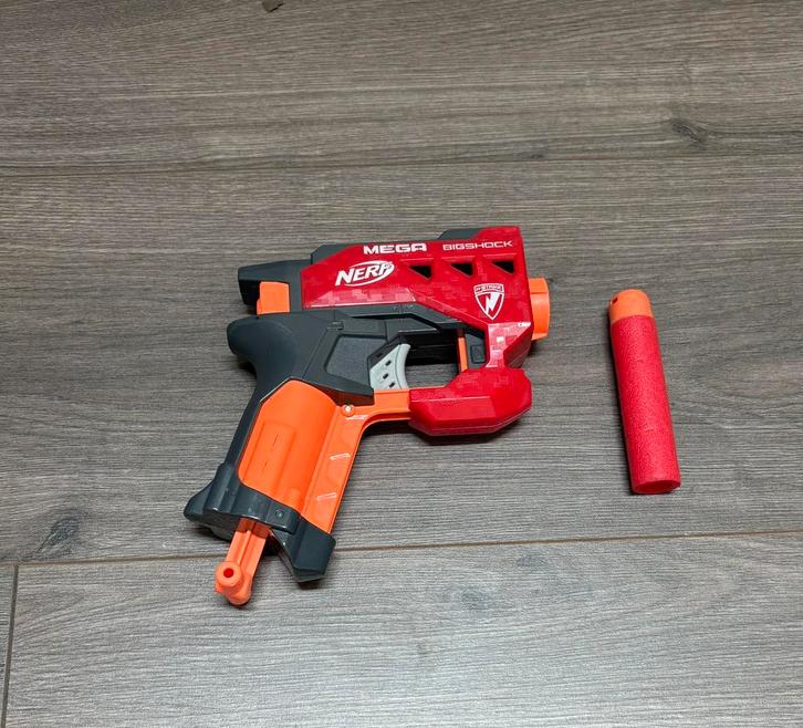Nerf N-Strike Mega BigShock – Compacte Nerf Blaster, Kinderen en Baby's, Speelgoed | Buiten | Actiespeelgoed, Zo goed als nieuw