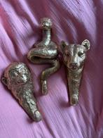 Wandhaak, Jungle, dieren,goud, 3 stuks, doing goods look, Ophalen of Verzenden, Zo goed als nieuw, Wanddecoratie
