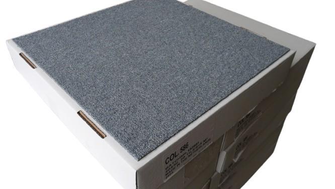 Tapijttegels Color 586 (Partij 100) l.blauw gemêleerd 65m2, Huis en Inrichting, Stoffering | Vloerbedekking, Nieuw, Tapijttegels