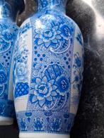 Prachtige set oude blauwe vazen 3 stuks Vintage, Antiek en Kunst, Ophalen of Verzenden