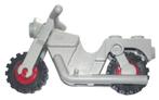 Lego Light Gray Motorcycle Town with Red Wheels with Black, Ophalen of Verzenden, Gebruikt, Losse stenen, Lego
