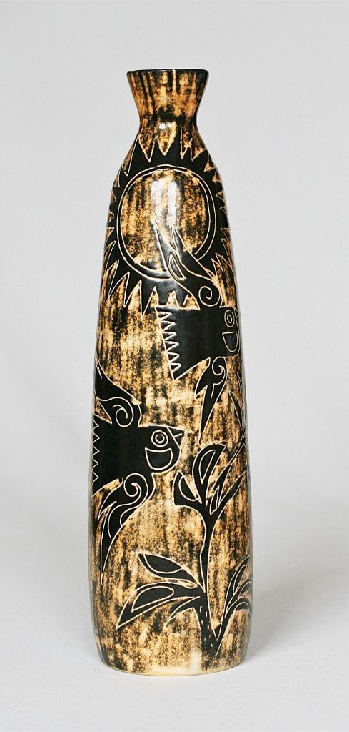 De Gats vaas C4 met Vogels en Vlinders Zon en Planten, Antiek en Kunst, Antiek | Keramiek en Aardewerk, Ophalen of Verzenden