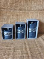 Led kaarsen set antraciet / antique blue, Ophalen of Verzenden, Nieuw, Overige materialen, Minder dan 25 cm
