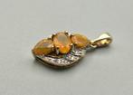 Gouden Vintage hanger met welo opaal en diamanten. 2025/431., ., Ophalen of Verzenden, Zo goed als nieuw, .