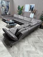 ZGAN Luxe Velvet Velours Design U-Bank - Taupe - 405cm, Ophalen, -, -, Hoekbank