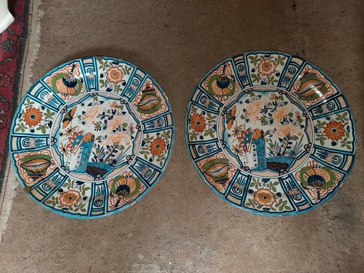 Grote Antieke Makkumer Aardewerk Borden, Antiek en Kunst, Antiek | Keramiek en Aardewerk, Ophalen of Verzenden